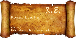 Kőnig Etelka névjegykártya